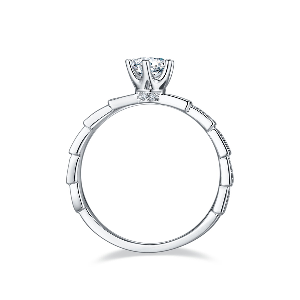 Micro inlaid mechanical snake S925 silver plated platinum Moissanite women's ring 50 points D-grade